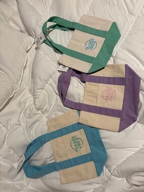 Trader Joe's Canvas Tote in Lavender & Natural